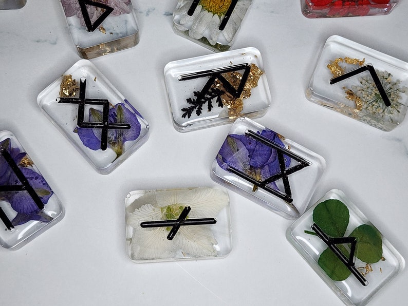 Floral Hand Poured and Created Runes - Etsy