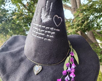 Practical Magic Inspired Fleece Everyday Witch Hat with Accessory