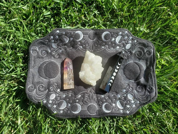 Moon Phases Crystal Charger Mat or Display or Centerpiece