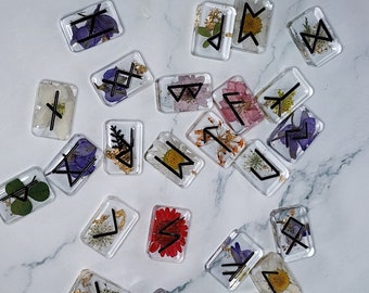 Floral Hand Poured and Created Runes