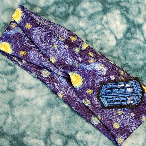 Doctor Who Starry Night Inspired Van Gogh Infinity Knotted Stretchy Headband