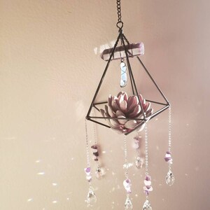 Purple Succulent Suncatcher Sun Catcher Crystal Rainbow Decor