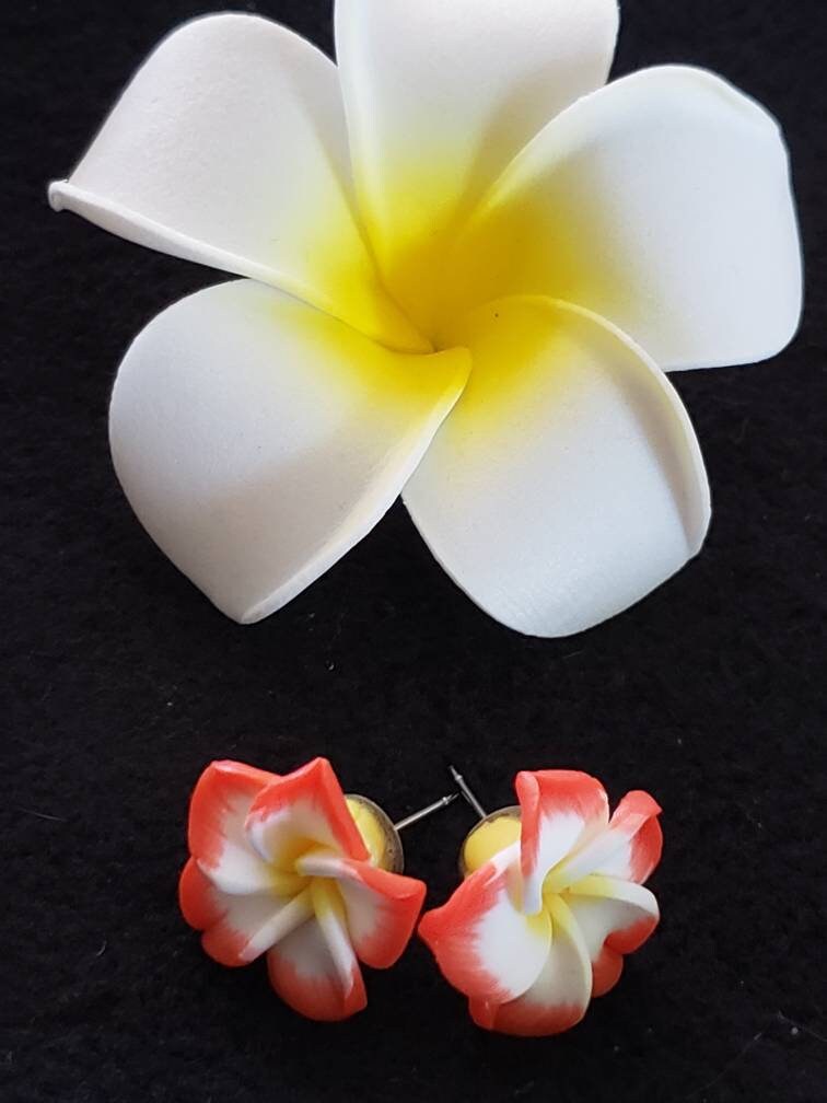 Red and White Plumeria Jewelry Set or Items Separately Etsy UK