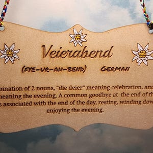 Handmade Veierabend German Edelweiss Sign