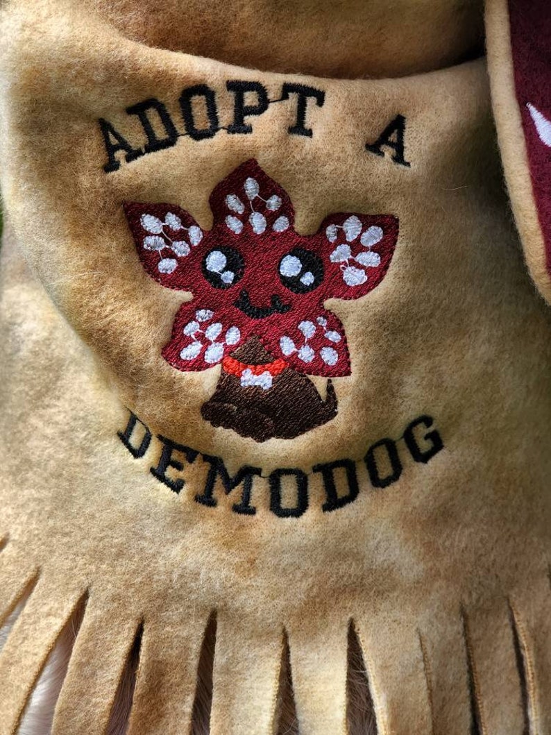 Demodog Demogorgon Stranger Things Inspired Embroidered Dog Costume Scarf or Snood image 3