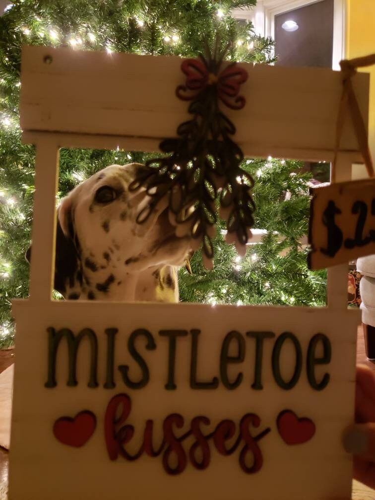 Mistletoe Kisses Booth Sign Photo Opportunity and Display Art Etsy