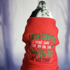 Dear Santa, That Was Funny! Embroidered Dog Scarf or Snood