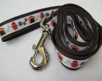 Dog Items Ball, Bone, House, Paw Prints and Fire Hydrant - Dog Leash
