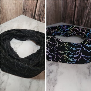 Reflective Bat Embroidered Dog Scarf or Snood
