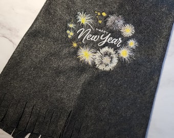 Happy New Year Embroidered Dog Scarf or Snood