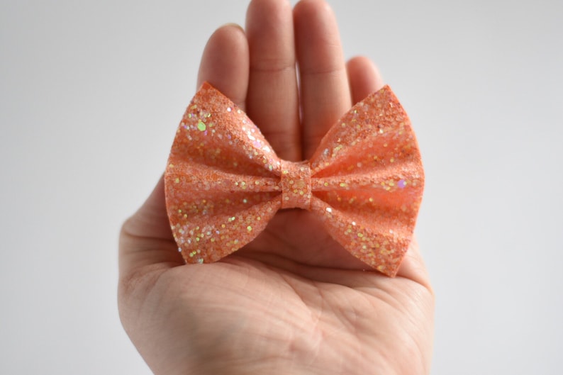 Orange Pigtail Bows, Orange Headband Orange Toddler Bow Orange Hair Clip Orange Hair Bow Orange Glitter Hair Bow Orange Baby Bow