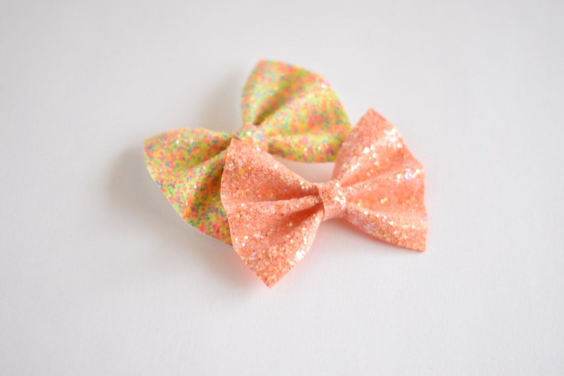 Orange Pigtail Bows, Orange Headband Orange Toddler Bow Orange Hair Clip Orange Hair Bow Orange Glitter Hair Bow Orange Baby Bow