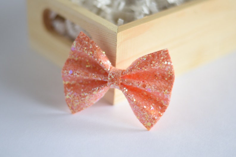 Orange Pigtail Bows, Orange Headband Orange Toddler Bow Orange Hair Clip Orange Hair Bow Orange Glitter Hair Bow Orange Baby Bow