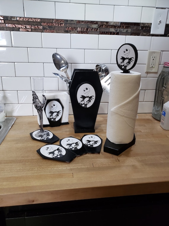 Wooden Coffin With Jack Skellington Kitchen Utensil Holder Etsy