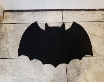 Bat Rug Welcome Mat Handmade 15&quot;X22&quot; Vampire Goth Halloween Spooky Creepy