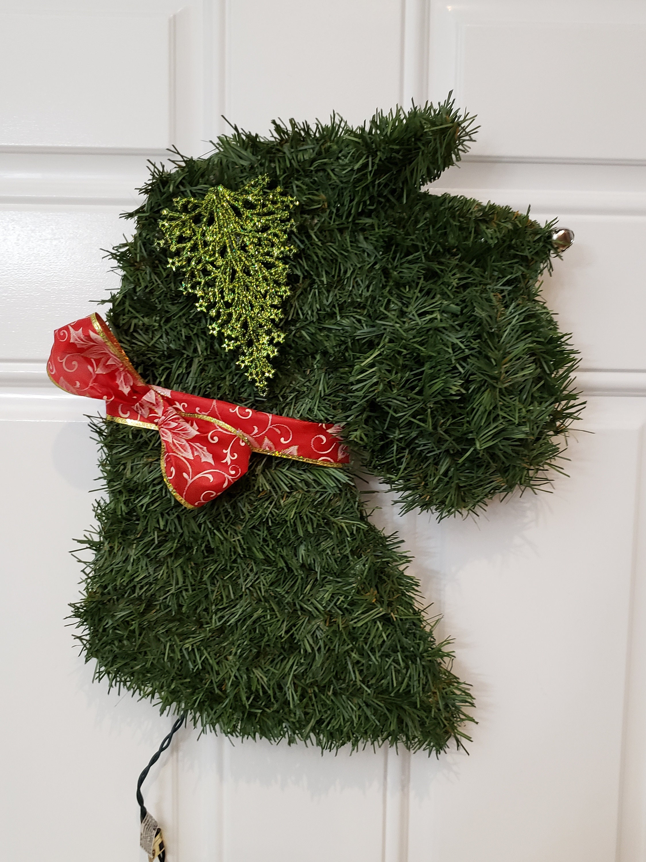 Light Up Handmade Schnauzer Wreath Dog Christmas Puppy Xmas Etsy