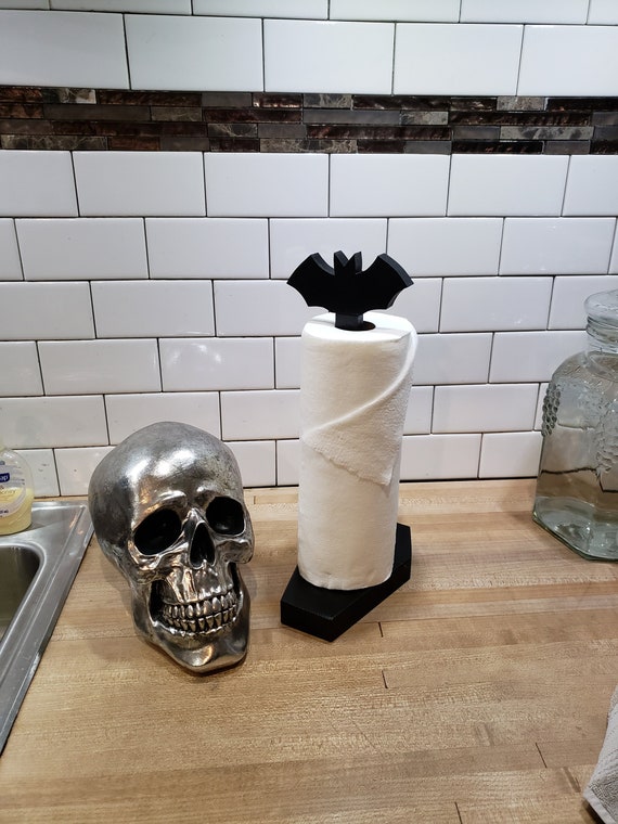 Bat Coffin Paper Towel Holder Handmade Vampire Goth Halloween