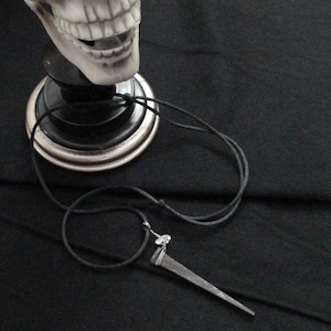 Sir William W.  Coffin Nail & Quartz Crystal Necklace Vampire Goth Halloween