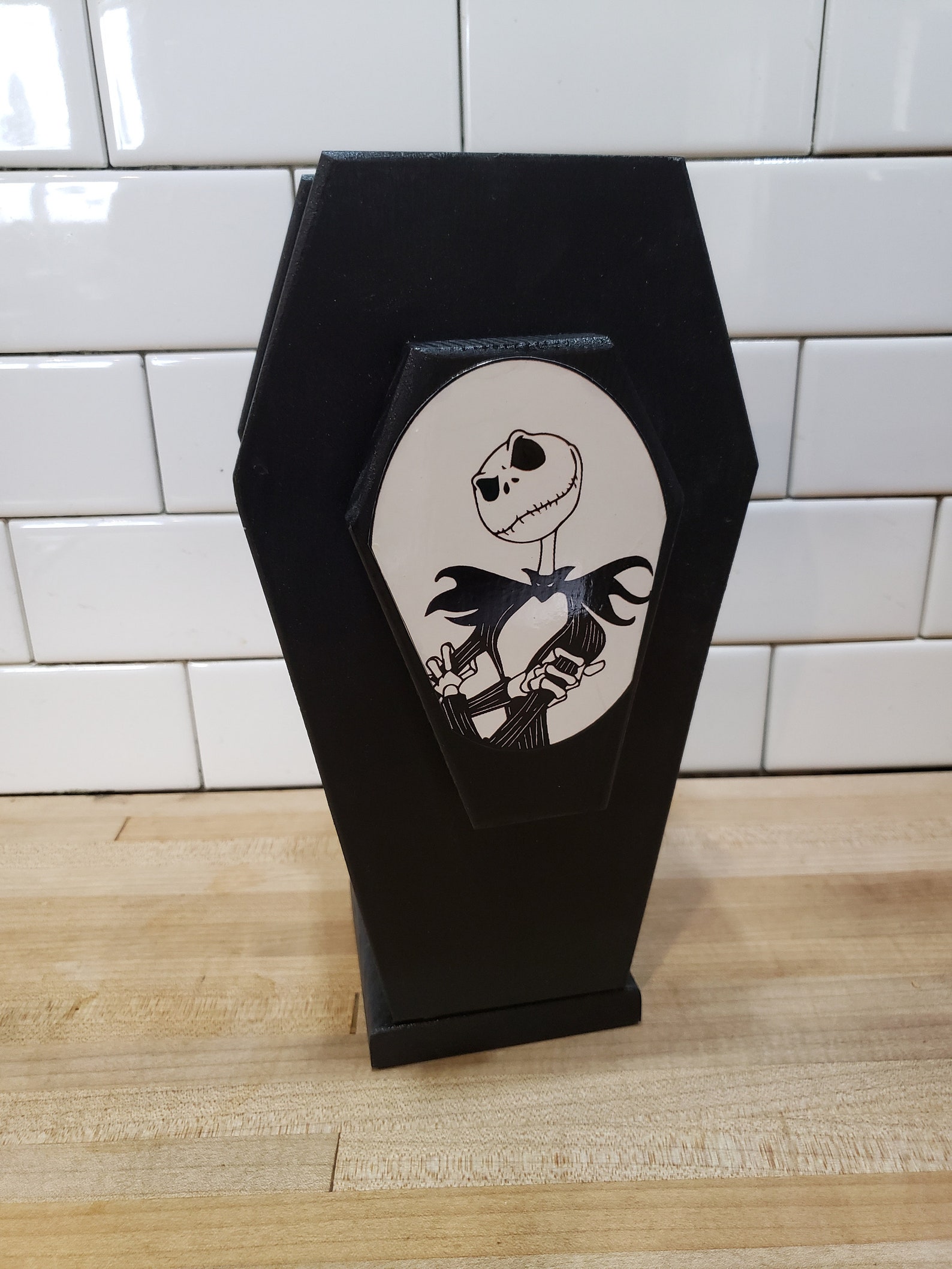 Wooden Coffin With Jack Skellington Kitchen Utensil Holder Etsy