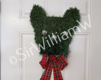 French Bulldog Wreath Frenchie Dog Christmas  head bust Indoors / outdoor