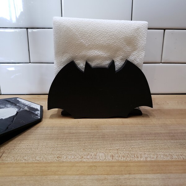 Servilletero de murciélago Decoración de mesa de Halloween gótica de vampiro hecha a mano