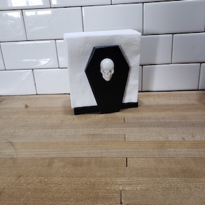 Sarg Serviettenhalter MIT TOTENKÖPFEN Handgemachter Vampir Goth Halloween Tisch Dekor