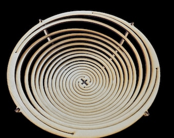 Quad Spiral Basket Design Files: 10.7 inch SVG for Glowforge (Digital Download)