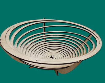 Spiral Basket SVG Design: 3mm Laser Cut File (A4/Glowforge)