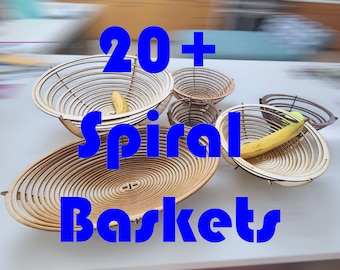 Spiral Basket SVG Bundle. Over 20 Round & Oval Laser Cut Files (xtool, Glowforge Ready)