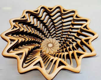 Laser Cut Star Basket SVG: Stacked 13-Point Design (SVG File)