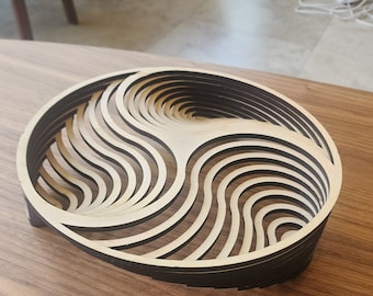 Yin Yang Laser Cut Basket Design: SVG, PDF, DXF Files