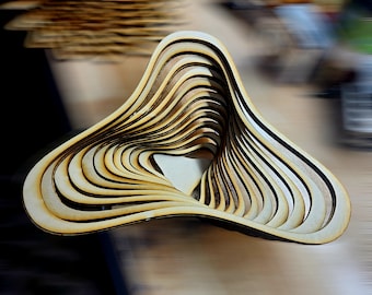 Triangle Stacked Basket SVG File: Laser Cut Design
