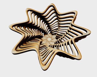 Stacked Star Basket Laser Cut File: Glowforge CNC SVG Design