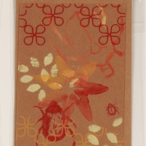 Hand-printed beetle card