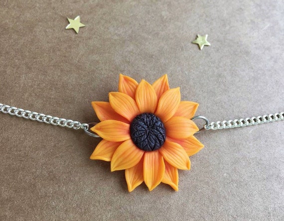 Sunflower necklace etsy outlet
