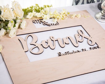 Wedding Guest Book Alternative - 3D Guest book Sign for Wedding Signatures - This Guest Book makes a great wall hanging after the wedding!