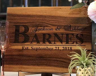 Anniversary Gift for couple - Personalized Cutting Board - Anniversary Gifts - Wedding Gifts - Custom cutting board - Naked Wood Works