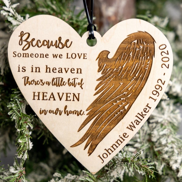 Personalized Christmas Ornament - Sympathy Gift - Bereavement Gifts - Grief Gifts - Condolence Gift - Remembrance Gifts - USA Handmade Gifts