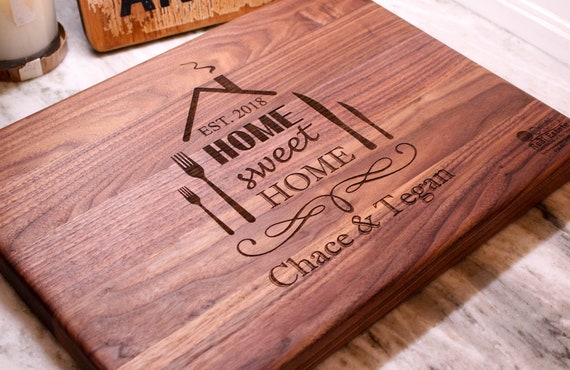 Mr /& Mrs Home Sweet Home Housewarming Gift New Homeowners Gift Personalized Glass Cutting Board Bridal Shower Gift Wedding Gift