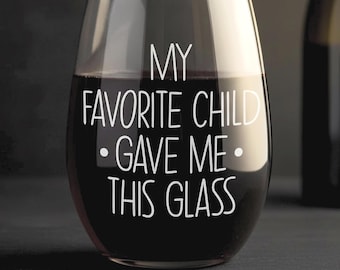 Gag, Funny Stemless Wine Glass with Engraved Message