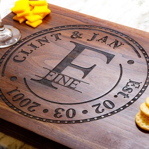 Charcuterie board - personalized gift - Custom Cutting board Perfect Anniversary gift or Wedding gift - bridal shower gift for bride.