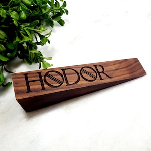 Hodor Door Stop, Walnut Wedge Doorstop for Game of Thrones Fans