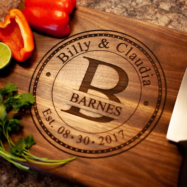 Personalized Cutting Board For Anniversary Gift or Wedding Gift - Wedding Anniversary Gift for Couple - Naked Wood Works