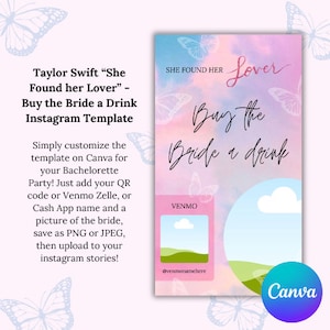 Bachelorette Buy the Bride a Drink Template - Canva Instagram Story (Digital Download)