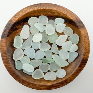 Aqua Blue White Sea Glass | 40 Pieces | Beautiful Ocean Tumbled Beach Glass | Collectible Jewelry Art | 4059