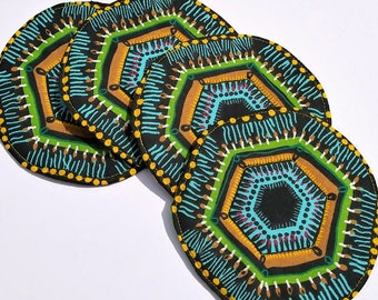 Fabric Coaster, Coaster Set, Boho Decor