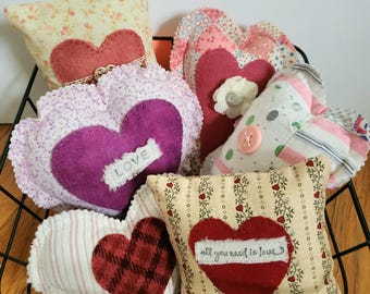 Bowl Filler: Wool Appliqué Country Decor, Mini Pillow Farmhouse Decor