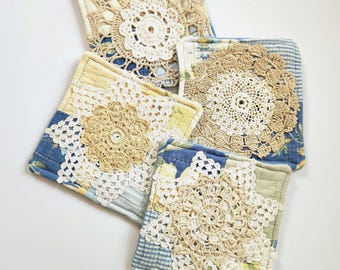 Quilted Coaster Set, Set of 4 Coasters