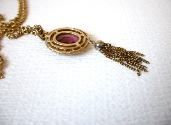 Pendant Tassel Necklace AVON Gold Toned Chain Fau… - image 6