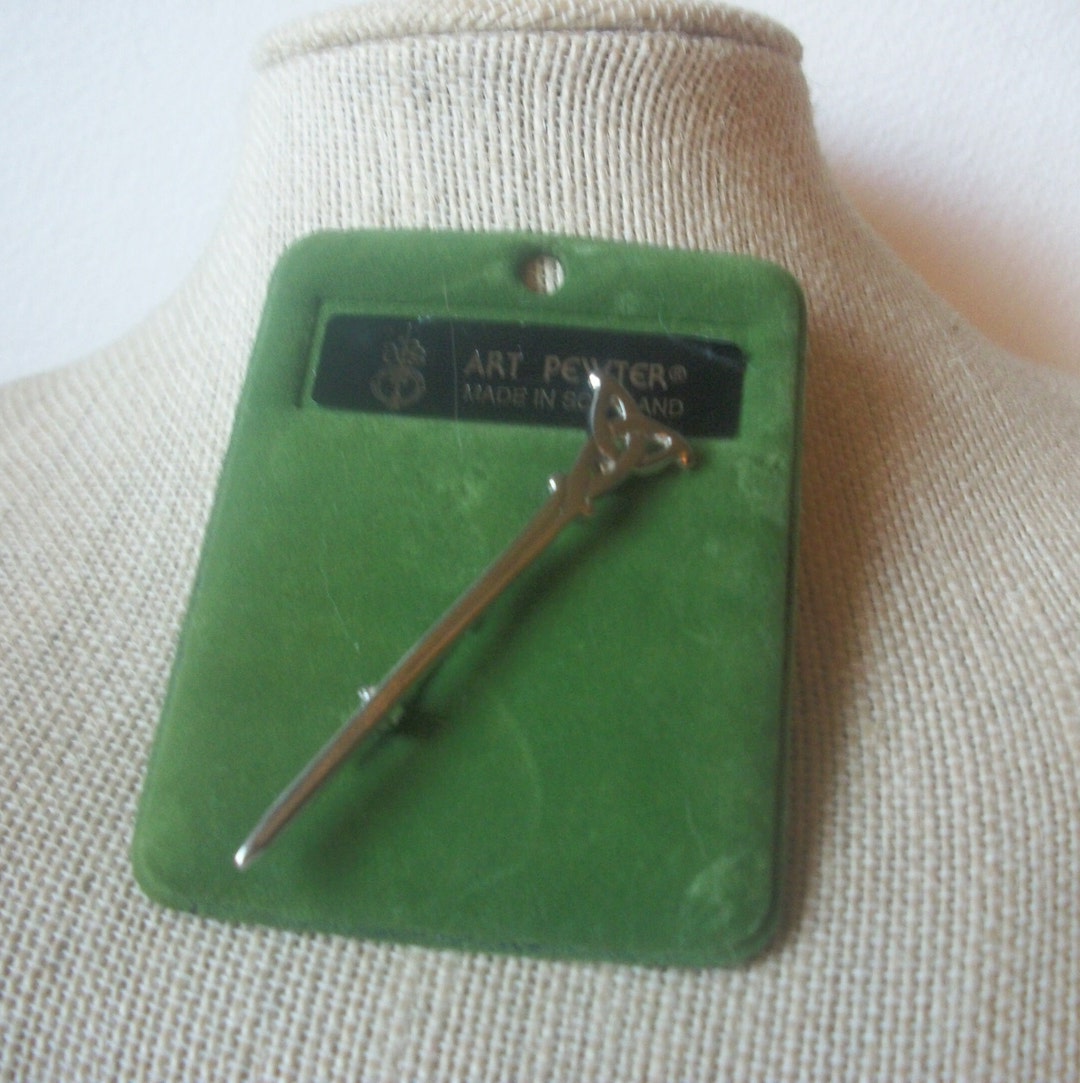 Vintage Jewelry ART PEWTER Made in Scotland Kilt Sword Brooch Etsy